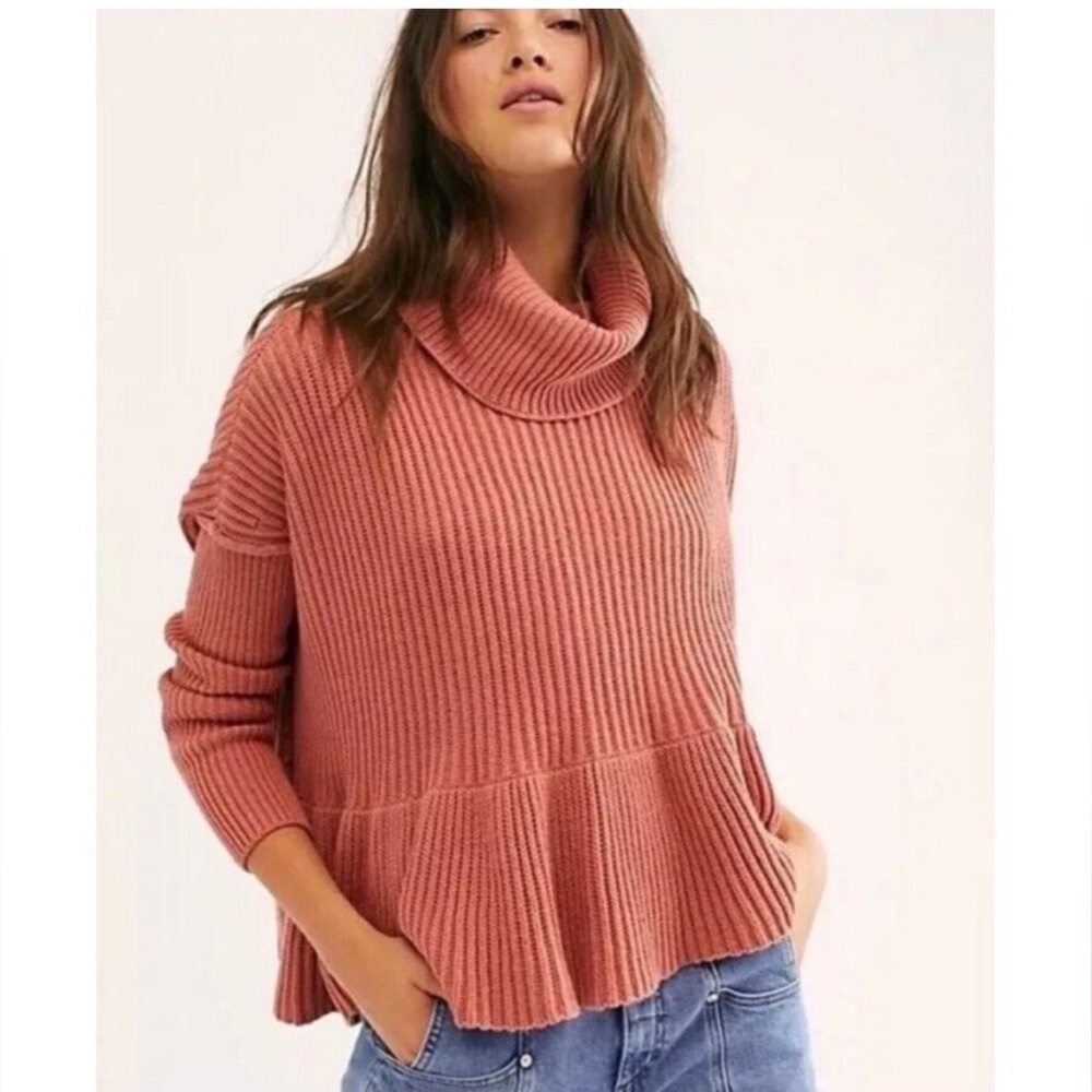 Free People Cowl Neck Sweater - Rose